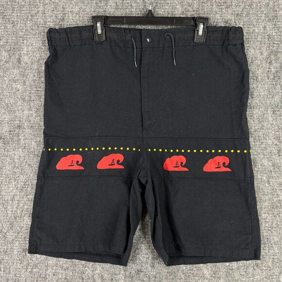DJ Smash Swim‎ Shorts Mens L Black Board Shorts Surfing Beach Vintage 80s Pop - Picture 1 of 7